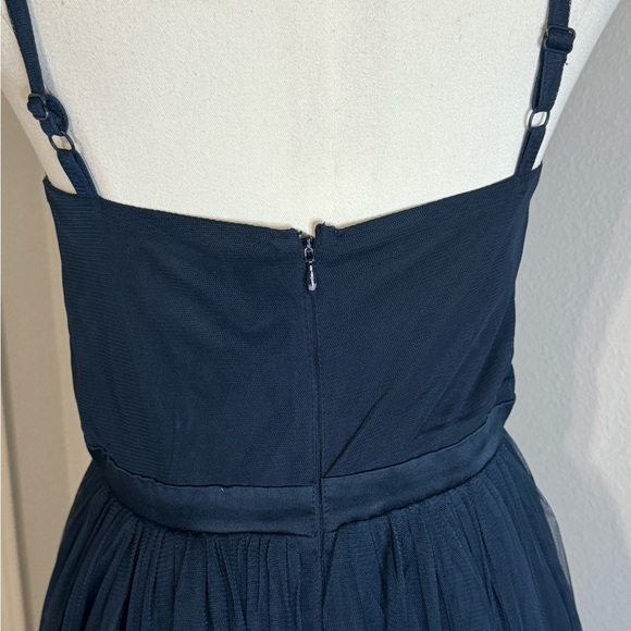 ANAYA WITH LOVE Tulle Plunge V Neck Maxi size 2 Navy Bridesmaid Wedding Formal - Picture 13 of 14
